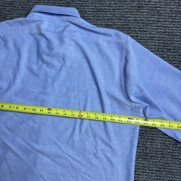 Ascot Chang Men's L Blue Custom Made Dress Shirt Button Up EUC - Picture 6 of 6